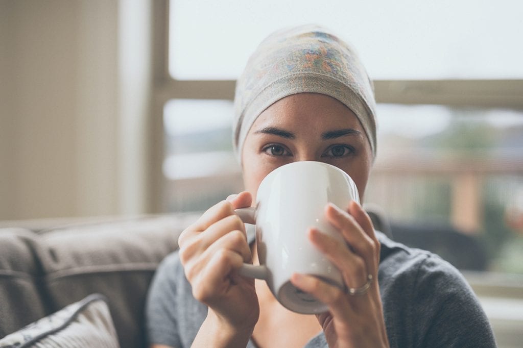 Woman drinking coffee