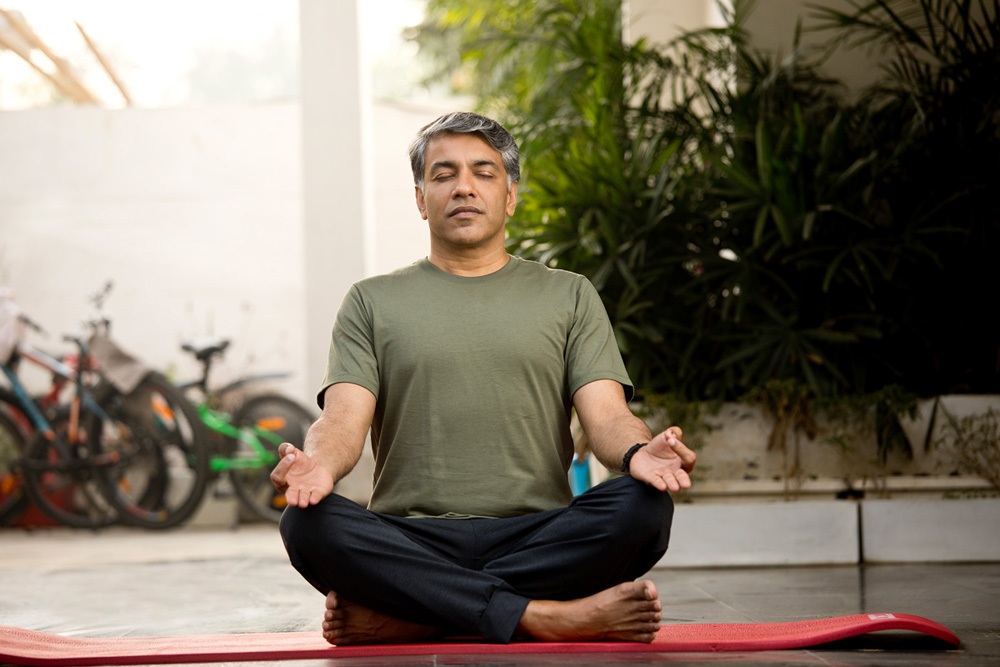 Man meditating