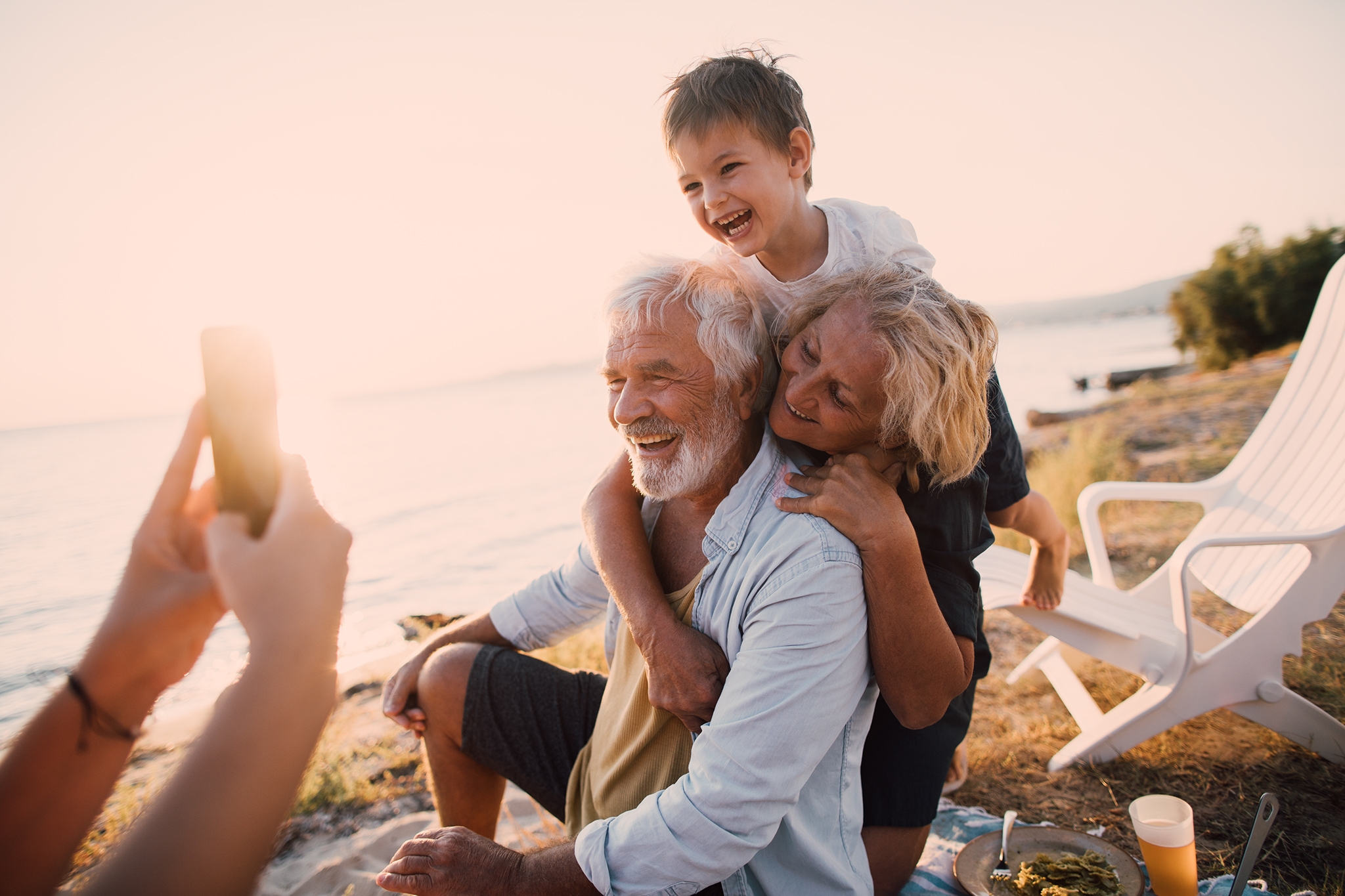 Family enjoying on the beach