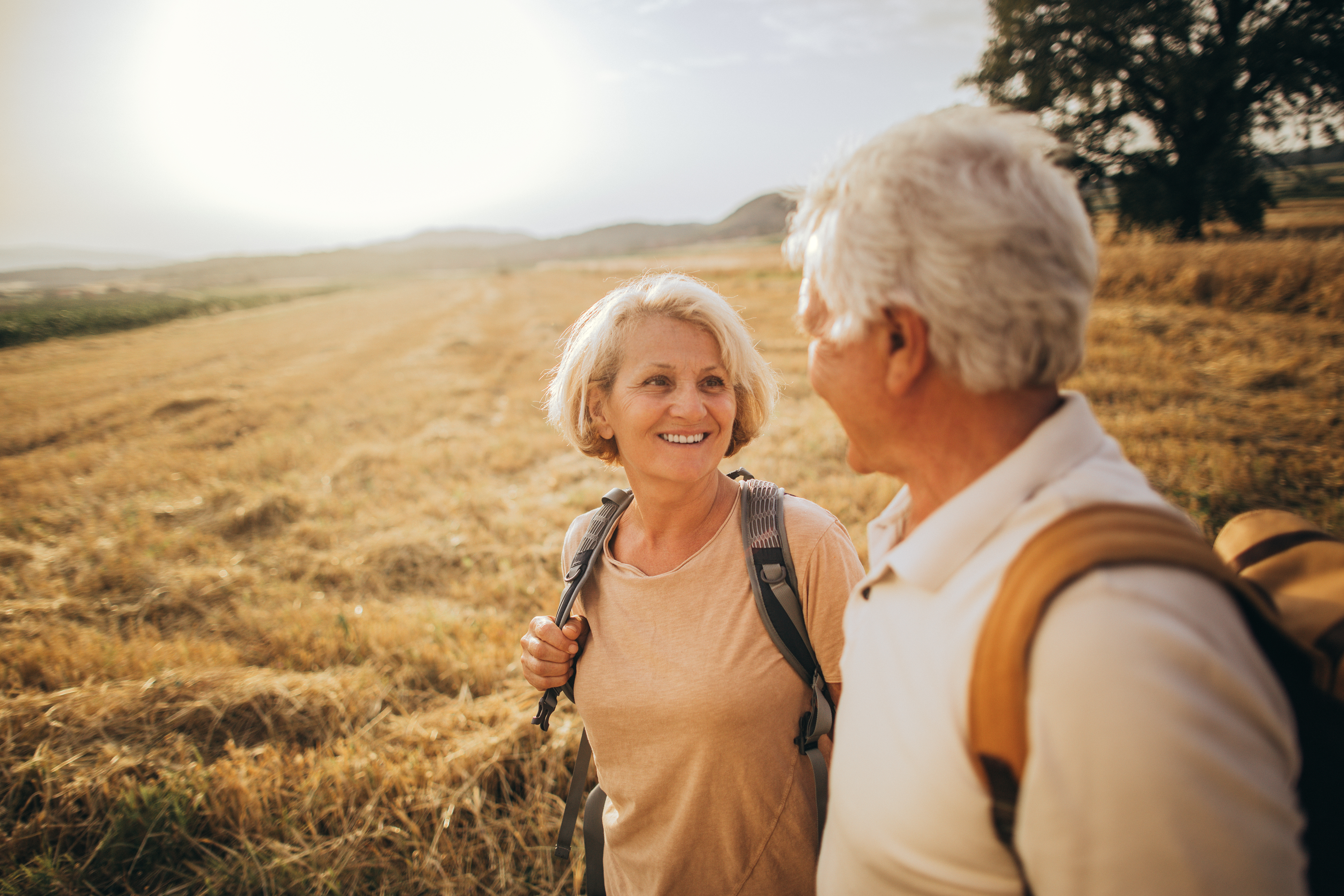 Couple in wheat field